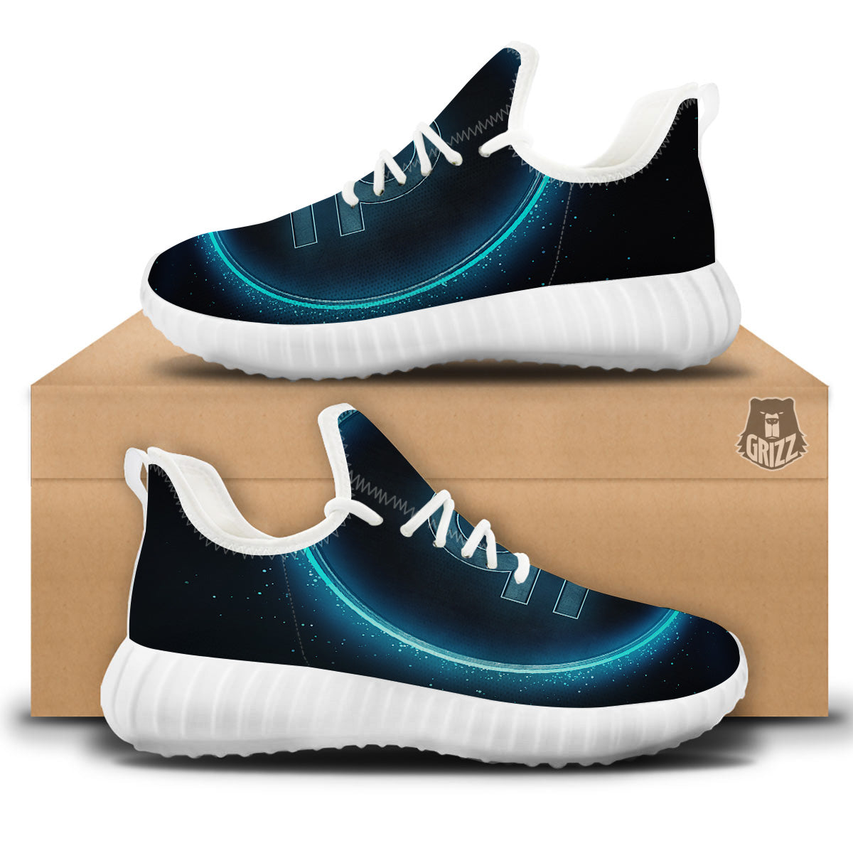 Zodiac Sign Blue Libra Print White Walking Shoes-grizzshop