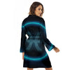 Zodiac Sign Blue Pisces Print Women's Robe-grizzshop