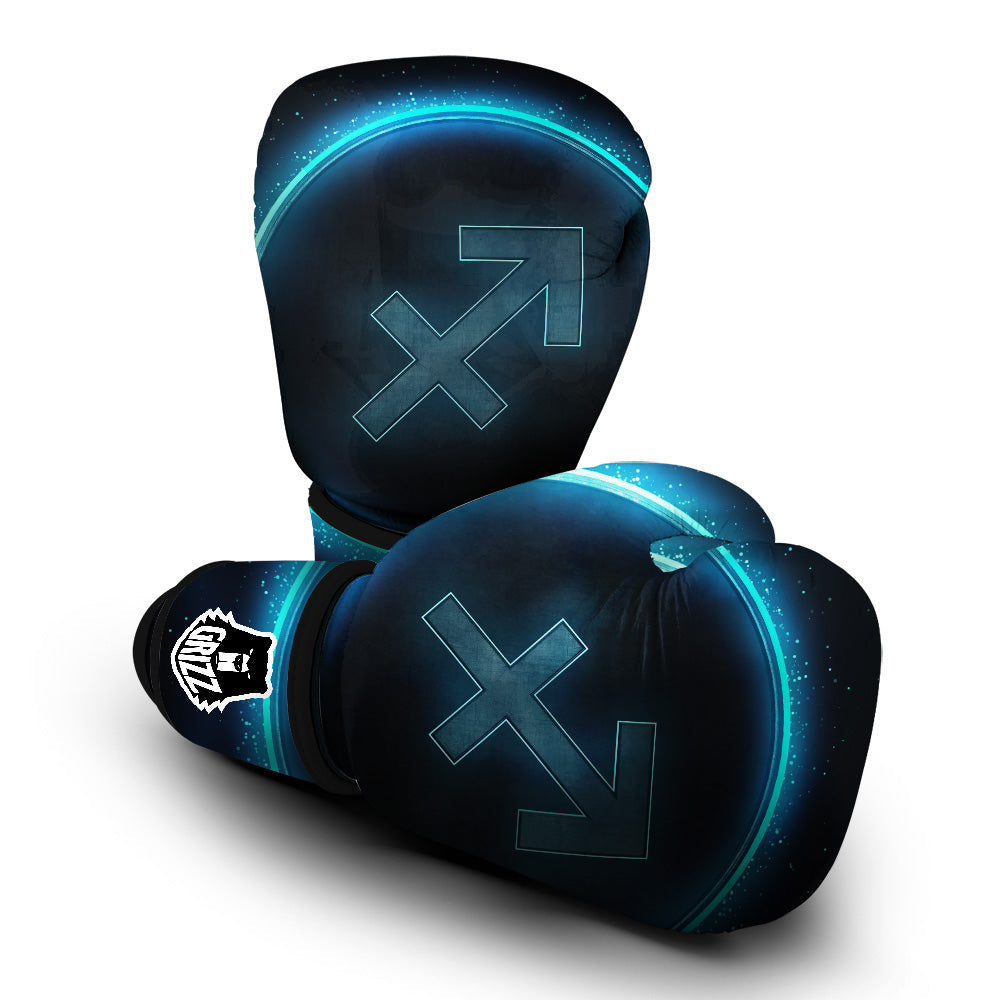 Zodiac Sign Blue Sagittarius Print Boxing Gloves-grizzshop