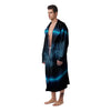 Zodiac Sign Blue Sagittarius Print Men's Robe-grizzshop