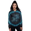 Zodiac Sign Blue Sagittarius Print Women's Bomber Jacket-grizzshop