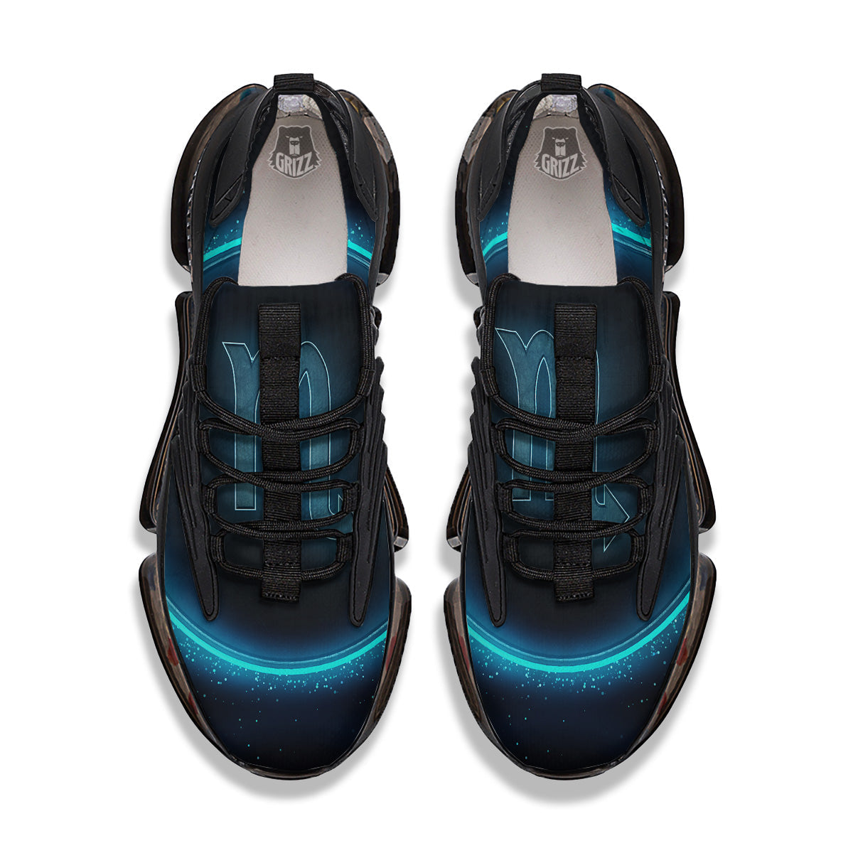 Zodiac Sign Blue Scorpio Print Black Gym Shoes-grizzshop