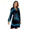 Zodiac Sign Blue Scorpio Print Women's Robe-grizzshop