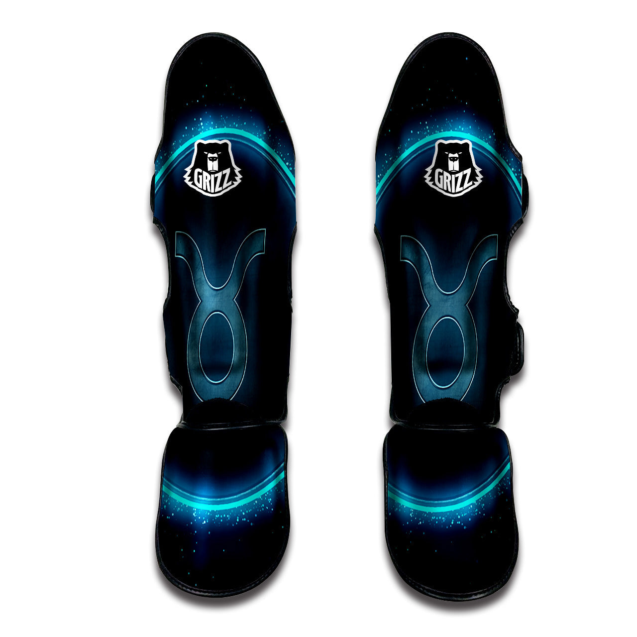 Zodiac Sign Blue Taurus Print Muay Thai Shin Guards-grizzshop