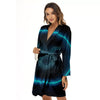 Zodiac Sign Blue Taurus Print Women's Robe-grizzshop