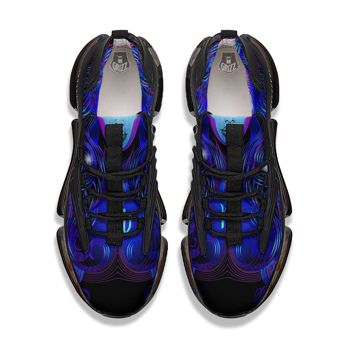 Zodiac Sign Blue Virgo Print Black Gym Shoes-grizzshop