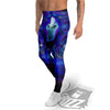 Zodiac Sign Blue Virgo Print Men's Leggings-grizzshop