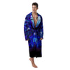 Zodiac Sign Blue Virgo Print Men's Robe-grizzshop