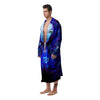 Zodiac Sign Blue Virgo Print Men's Robe-grizzshop