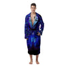 Zodiac Sign Blue Virgo Print Men's Robe-grizzshop