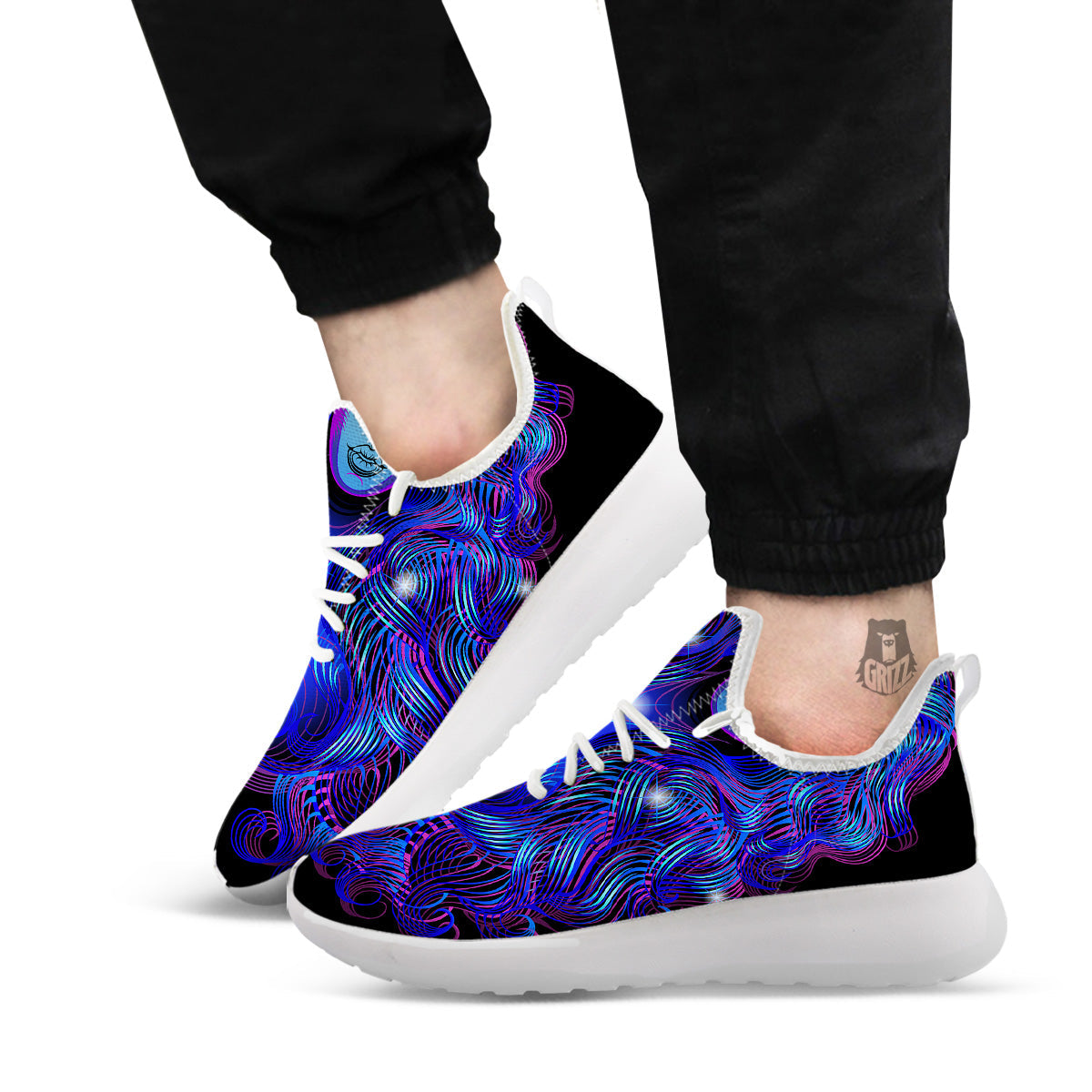 Zodiac Sign Blue Virgo Print White Athletic Shoes-grizzshop