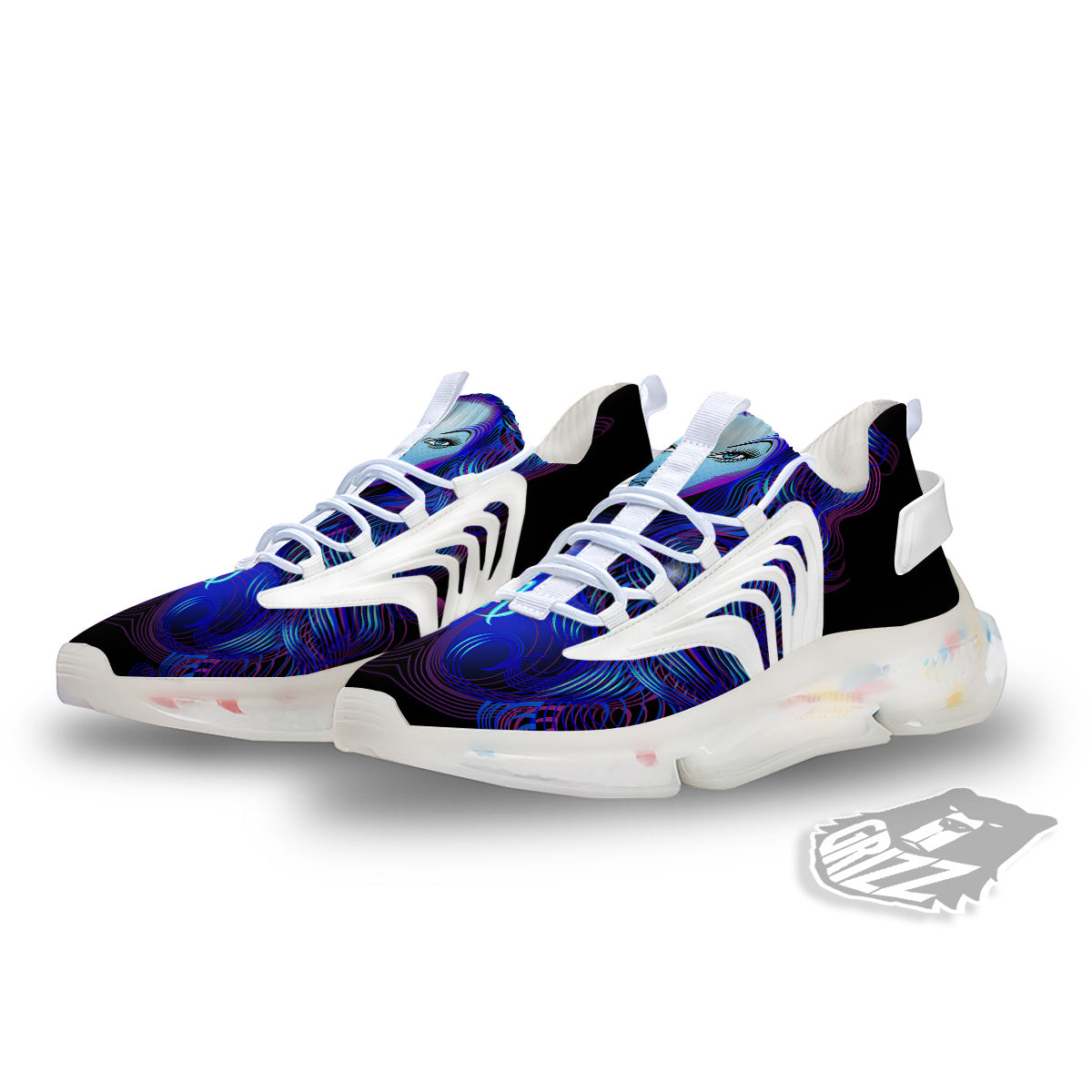 Zodiac Sign Blue Virgo Print White Gym Shoes-grizzshop
