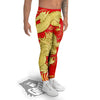 Zodiac Sign Chinese Dragon Print Men's Leggings-grizzshop