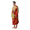 Zodiac Sign Chinese Dragon Print Men's Robe-grizzshop