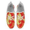 Zodiac Sign Chinese Dragon Print White Athletic Shoes-grizzshop