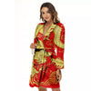 Zodiac Sign Chinese Dragon Print Women's Robe-grizzshop