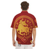 Zodiac Sign Chinese Ox Print Men's Short Sleeve Shirts-grizzshop