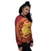 Zodiac Sign Chinese Ox Print Women's Bomber Jacket-grizzshop