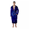 Zodiac Sign Dark Aquarius Print Men's Robe-grizzshop