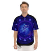 Zodiac Sign Dark Aquarius Print Men's Short Sleeve Shirts-grizzshop