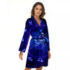 Zodiac Sign Dark Aquarius Print Women's Robe-grizzshop