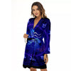 Zodiac Sign Dark Aquarius Print Women's Robe-grizzshop