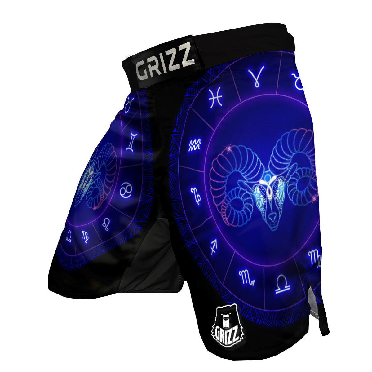 Zodiac Sign Dark Aries Print MMA Shorts-grizzshop