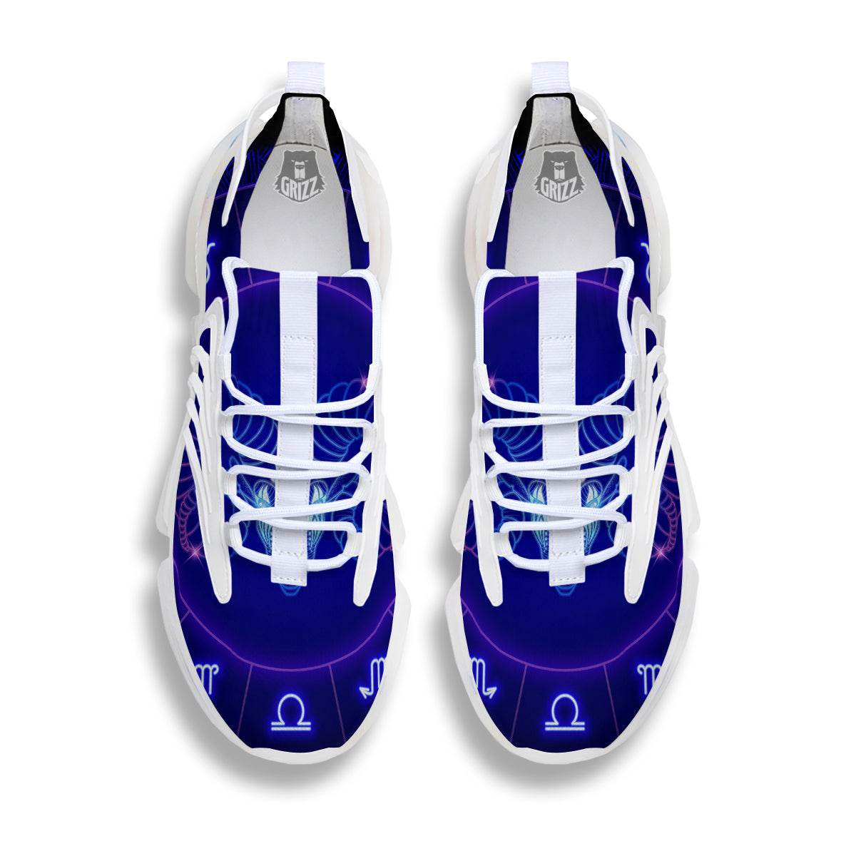 Zodiac Sign Dark Aries Print White Gym Shoes-grizzshop