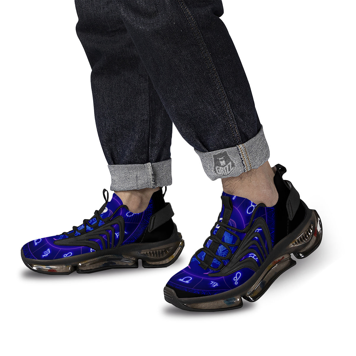 Zodiac Sign Dark Cancer Print Black Gym Shoes-grizzshop