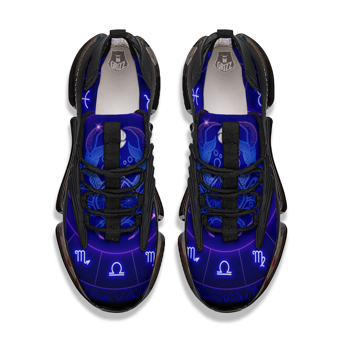 Zodiac Sign Dark Cancer Print Black Gym Shoes-grizzshop