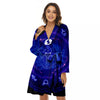 Zodiac Sign Dark Cancer Print Women's Robe-grizzshop