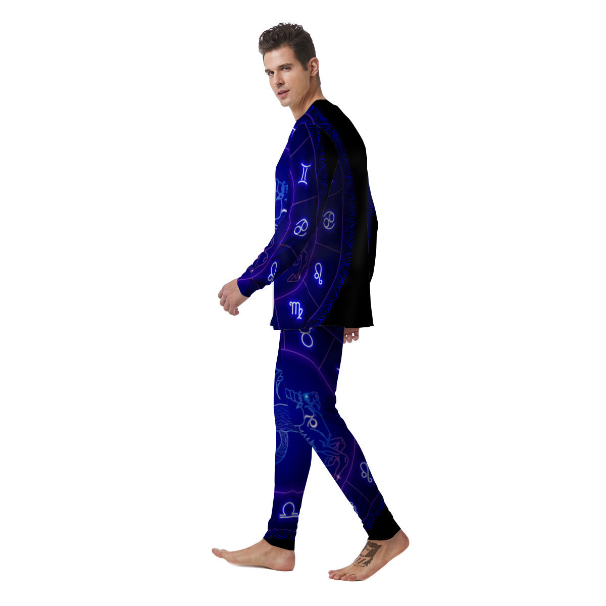 Zodiac Sign Dark Capricorn Print Men's Pajamas-grizzshop