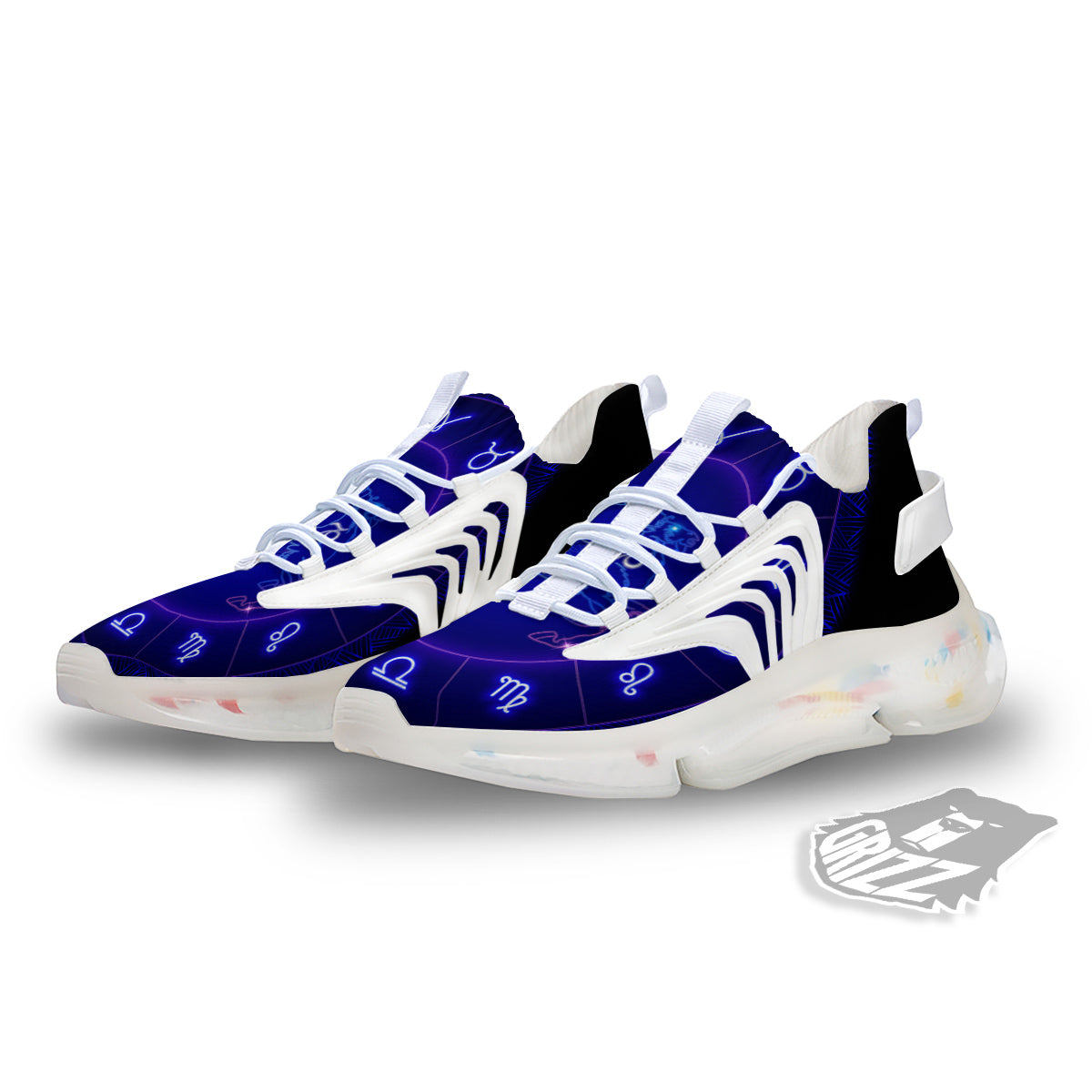 Zodiac Sign Dark Capricorn Print White Gym Shoes-grizzshop