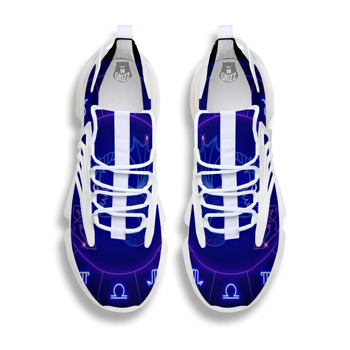 Zodiac Sign Dark Capricorn Print White Gym Shoes-grizzshop