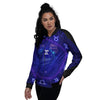 Zodiac Sign Dark Gemini Print Women's Bomber Jacket-grizzshop