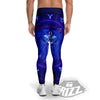 Zodiac Sign Dark Leo Print Men's Leggings-grizzshop