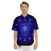 Zodiac Sign Dark Leo Print Men's Short Sleeve Shirts-grizzshop