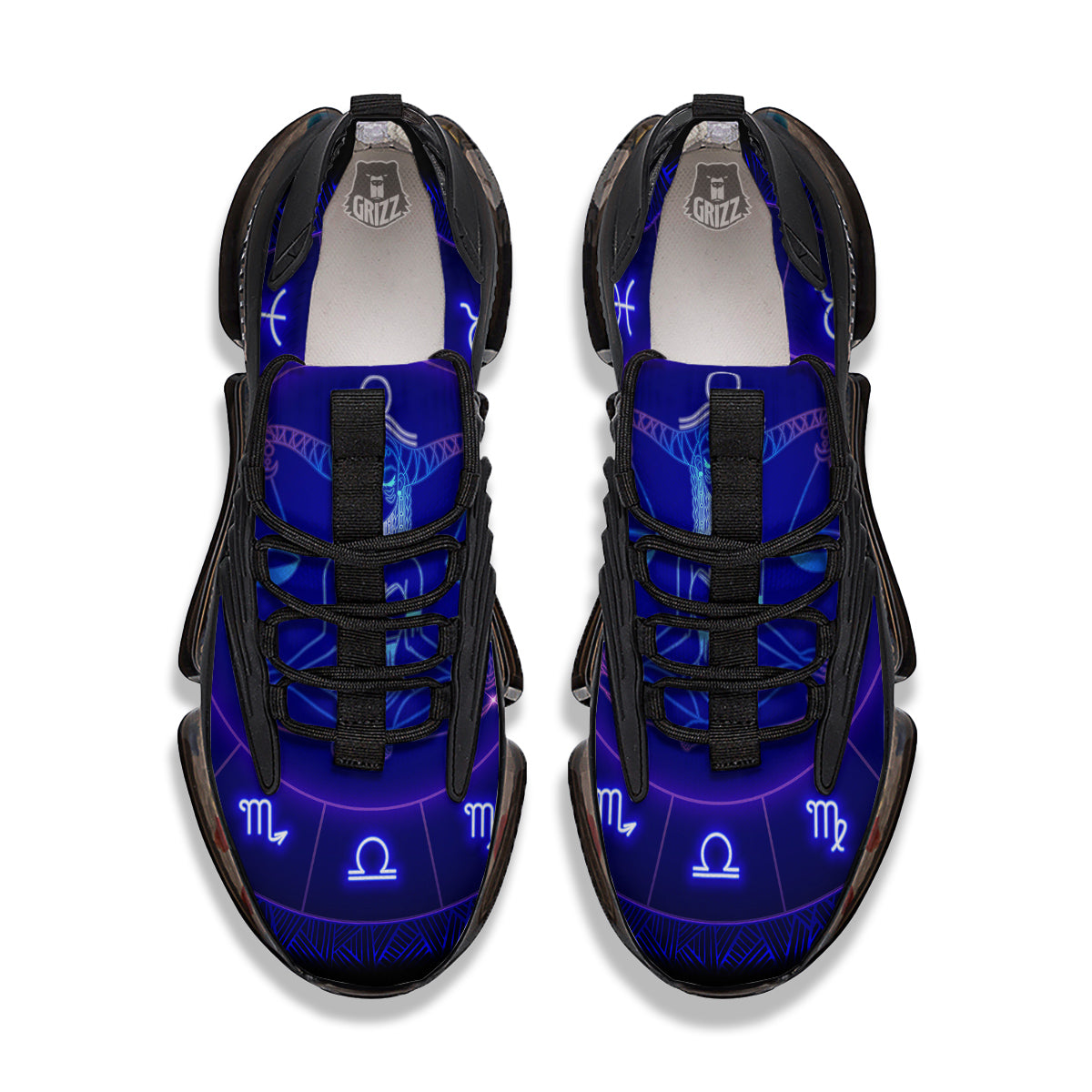 Zodiac Sign Dark Libra Print Black Gym Shoes-grizzshop
