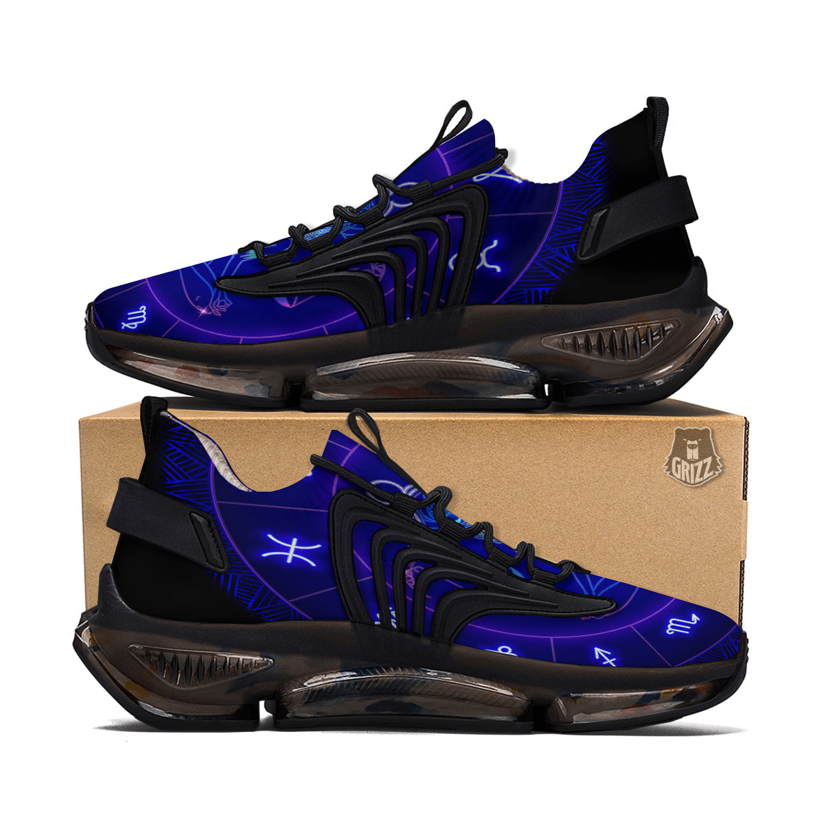 Zodiac Sign Dark Libra Print Black Gym Shoes-grizzshop