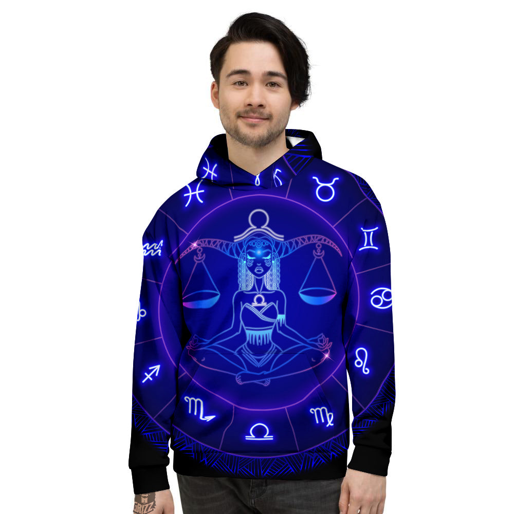 Zodiac Sign Dark Libra Print Men's Hoodie-grizzshop