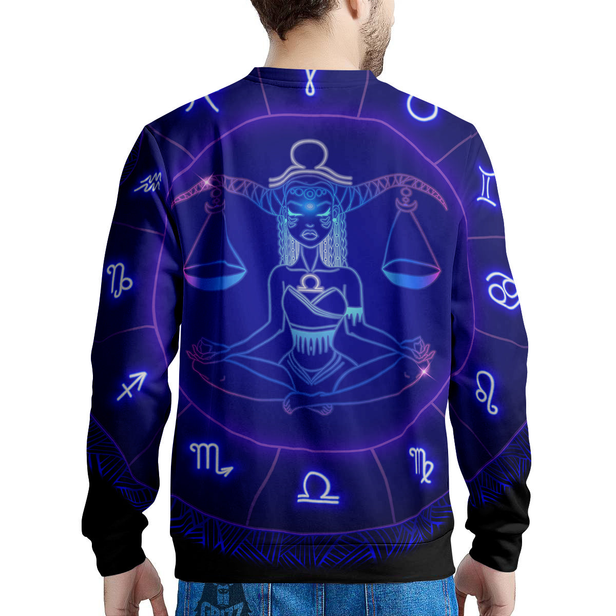 Zodiac Sign Dark Libra Print Men's Sweatshirt-grizzshop