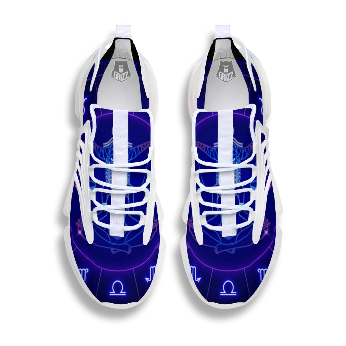 Zodiac Sign Dark Libra Print White Gym Shoes-grizzshop