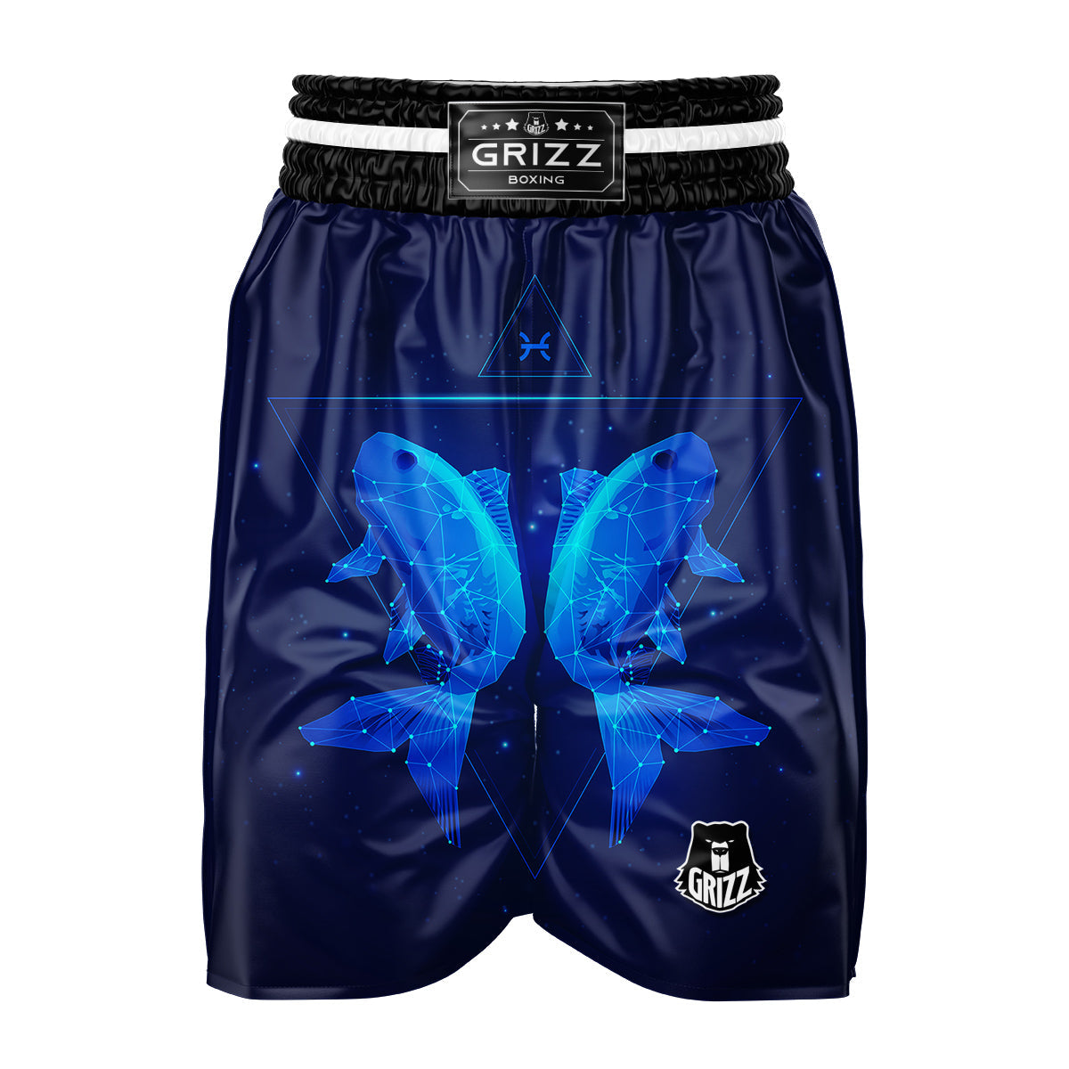 Zodiac Sign Dark Pisces Print Boxing Shorts-grizzshop