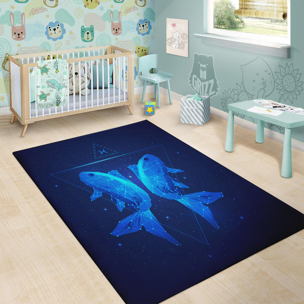 Zodiac Sign Dark Pisces Print Floor Mat-grizzshop