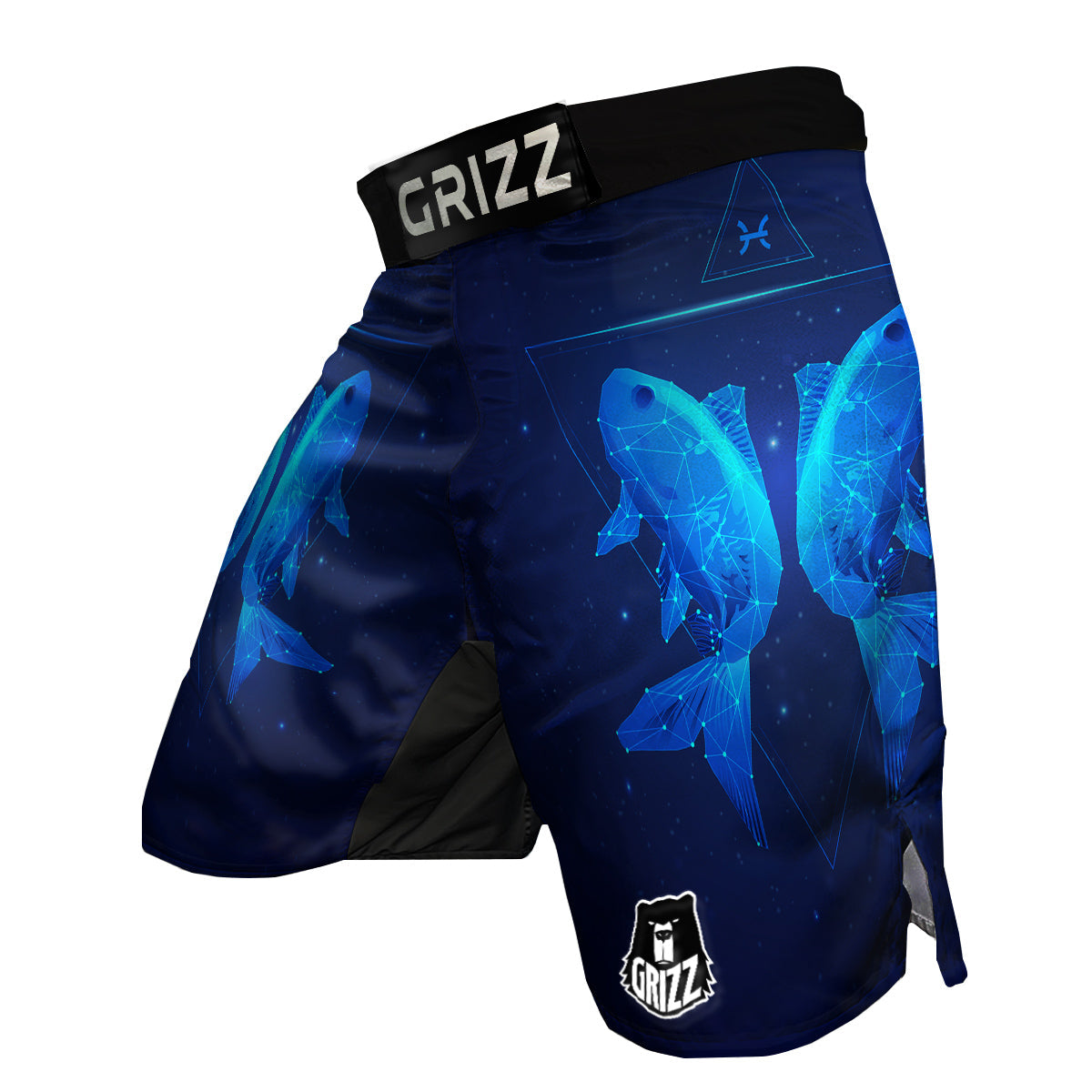 Zodiac Sign Dark Pisces Print MMA Shorts-grizzshop