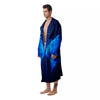 Zodiac Sign Dark Pisces Print Men's Robe-grizzshop