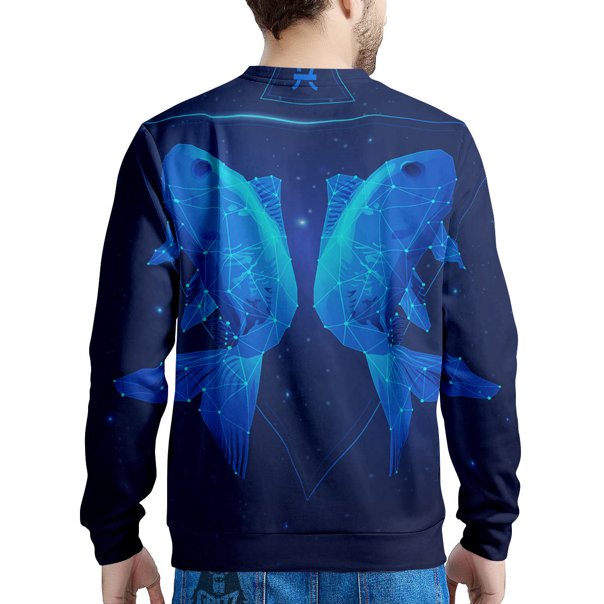 Zodiac Sign Dark Pisces Print Men's Sweatshirt-grizzshop