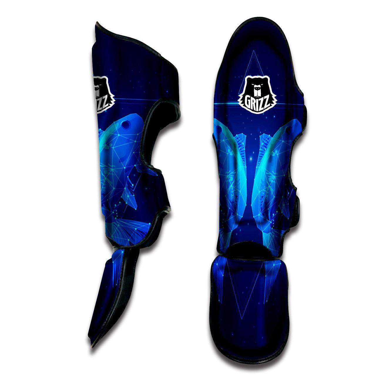 Zodiac Sign Dark Pisces Print Muay Thai Shin Guards-grizzshop