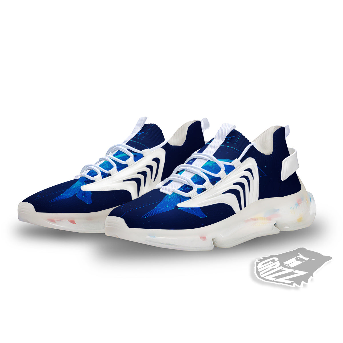 Zodiac Sign Dark Pisces Print White Gym Shoes-grizzshop
