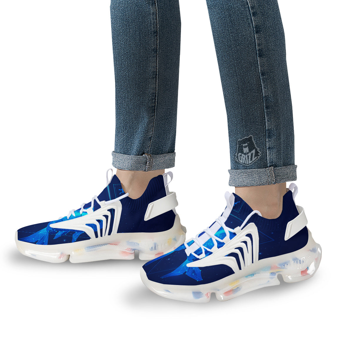 Zodiac Sign Dark Pisces Print White Gym Shoes-grizzshop